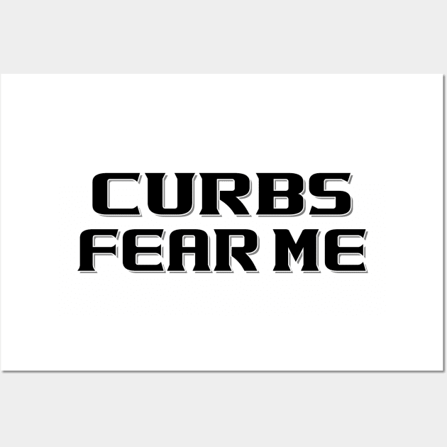 Curbs Fear Me New Driver Auto Sticker Shirts and More Wall Art by KathyNoNoise